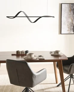 Lampadario a LED KHUTTI con telecomando con dimmer Metallo Nero