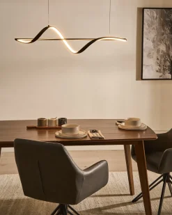 Lampadario a LED KHUTTI con telecomando con dimmer Metallo Nero