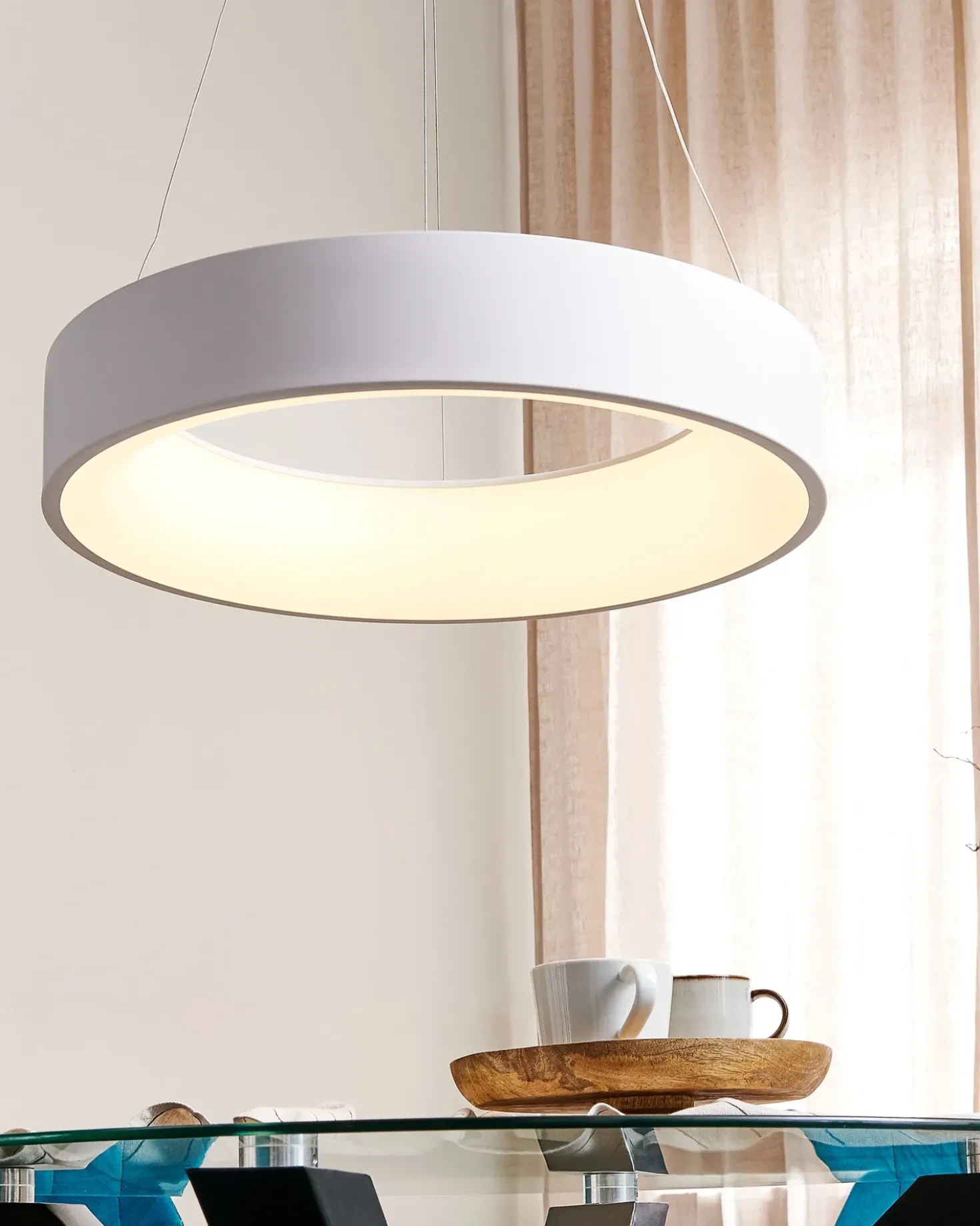 Lampadario a LED LENYA Metallo Bianco