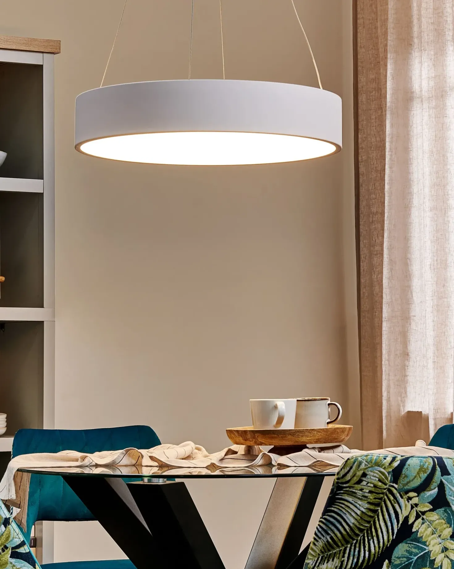 Lampadario a LED LENYA Metallo Bianco