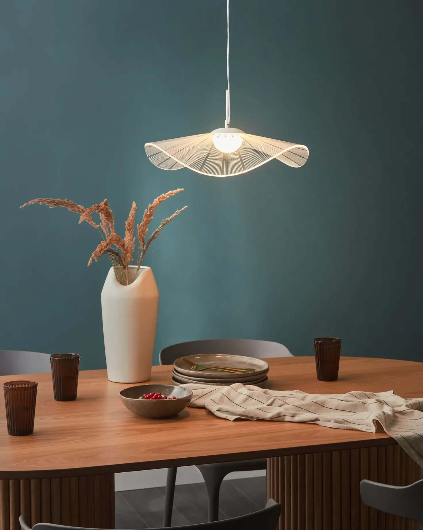 Lampadario a LED LOIRE Metallo Bianco