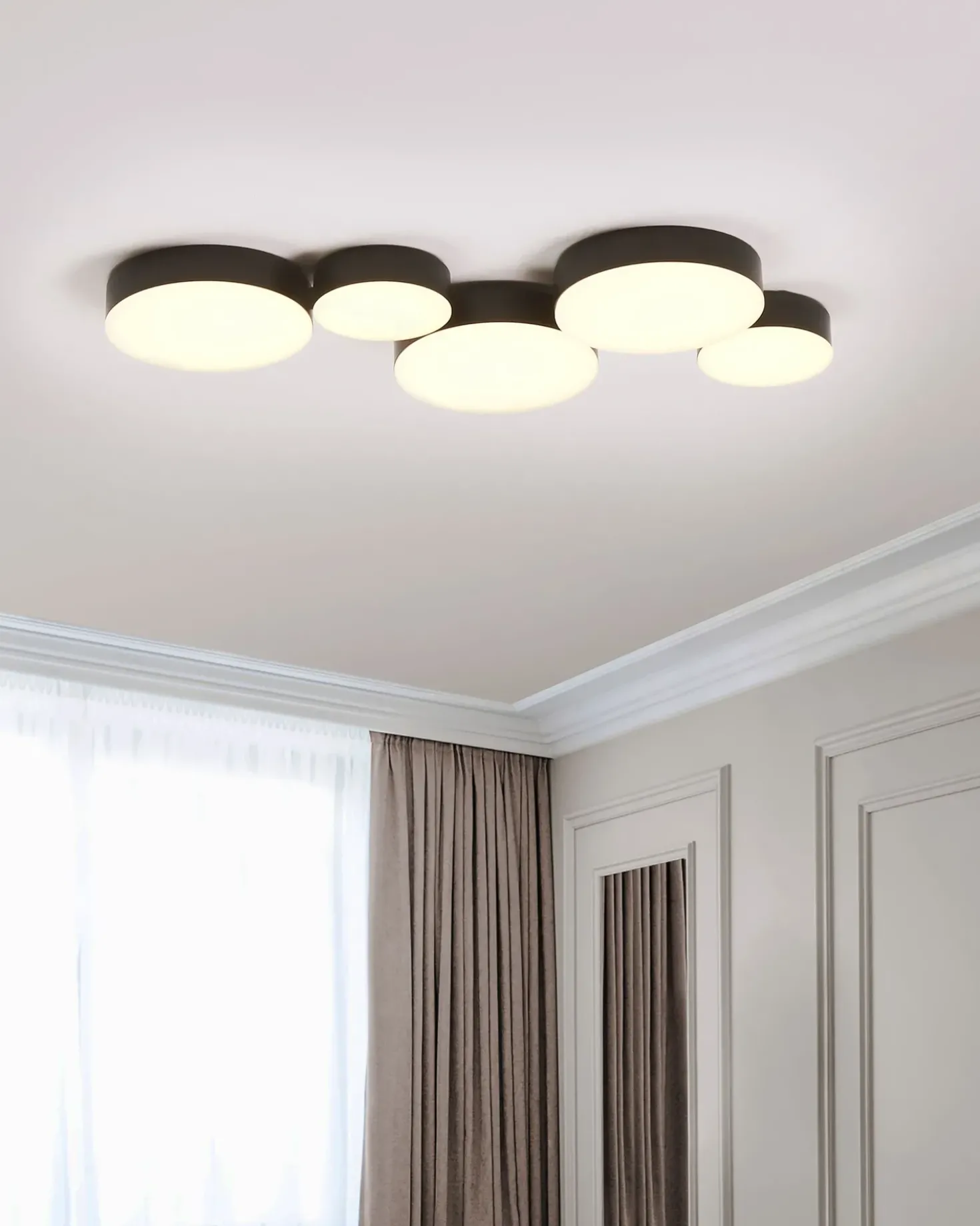 Lampadario a LED LUGA Metallo Nero