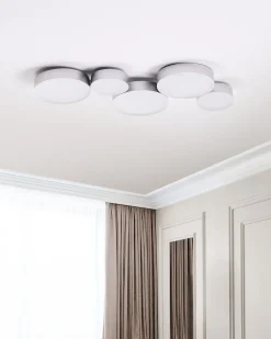 Lampadario a LED LUGA Metallo Argento