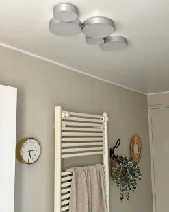 Lampadario a LED LUGA Metallo Argento