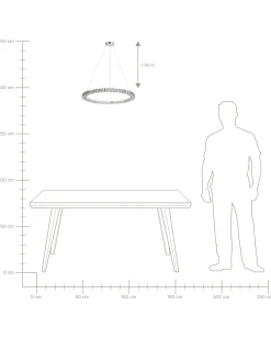 Lampadario a LED MAGAT Cristallo Argento