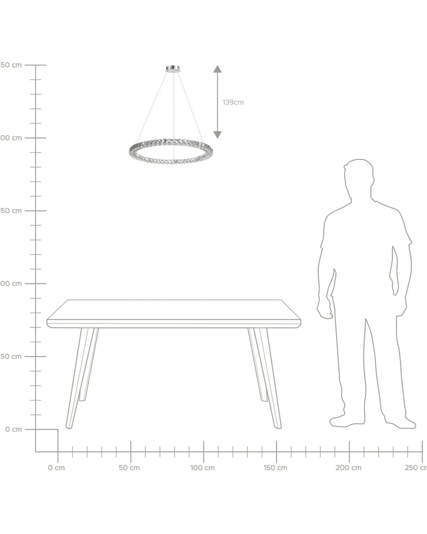Lampadario a LED MAGAT Cristallo Argento