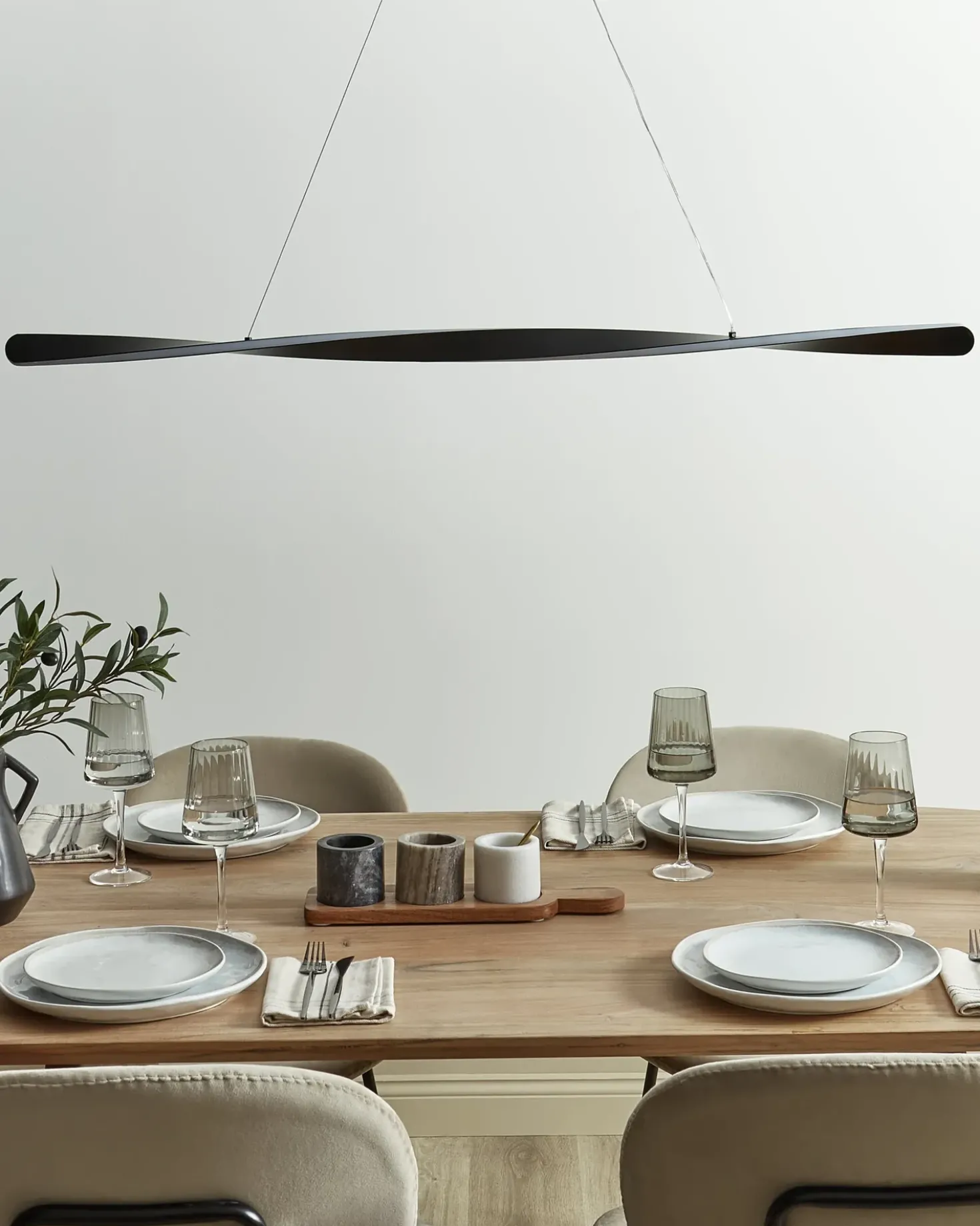 Lampadario a LED MAHOI Metallo Nero