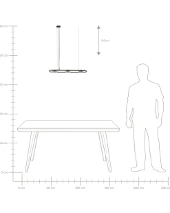 Lampadario a LED MALI Metallo Nero