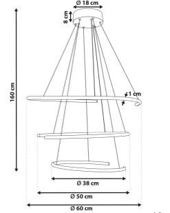 Lampadario a LED MAYU Metallo Nero