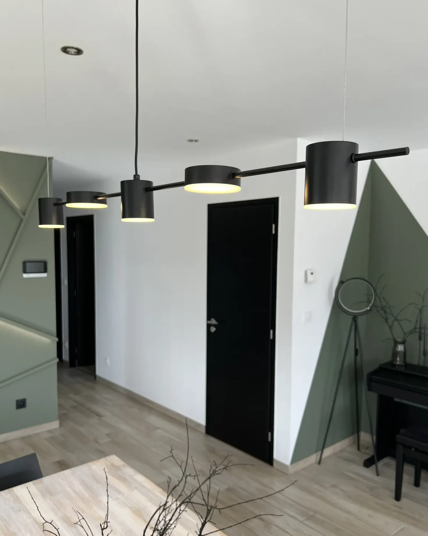 Lampadario a LED SESTRA Metallo Nero