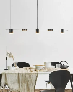 Lampadario a LED SESTRA Metallo Nero