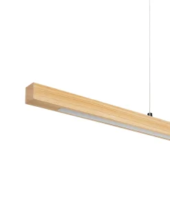 Lampadario a LED STEWARTS con telecomando con dimmer Legno di quercia Marrone chiaro