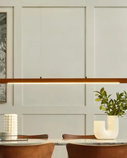 Lampadario a LED STEWARTS con dimmer Legno di quercia Marrone scuro