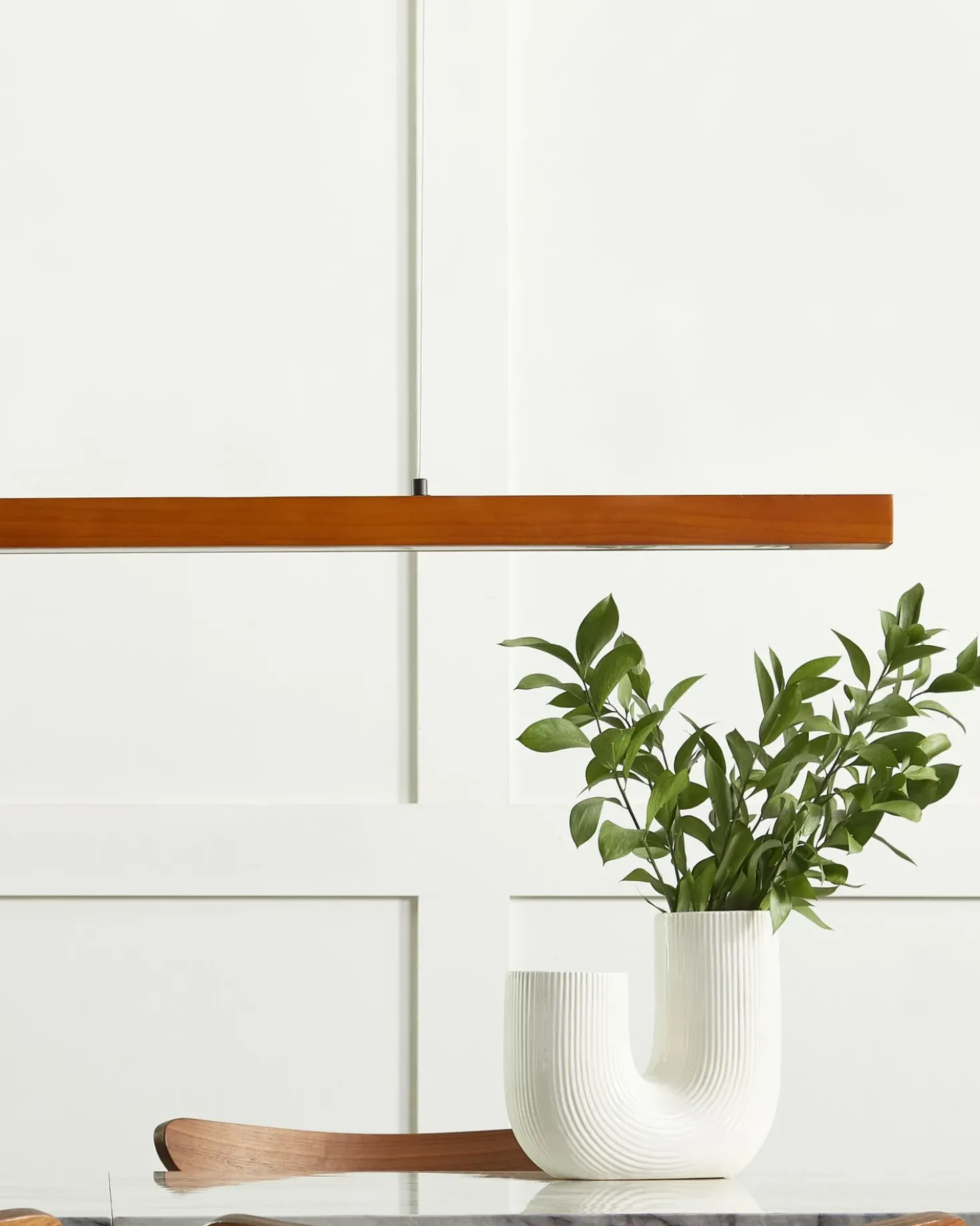 Lampadario a LED STEWARTS con dimmer Legno di quercia Marrone scuro