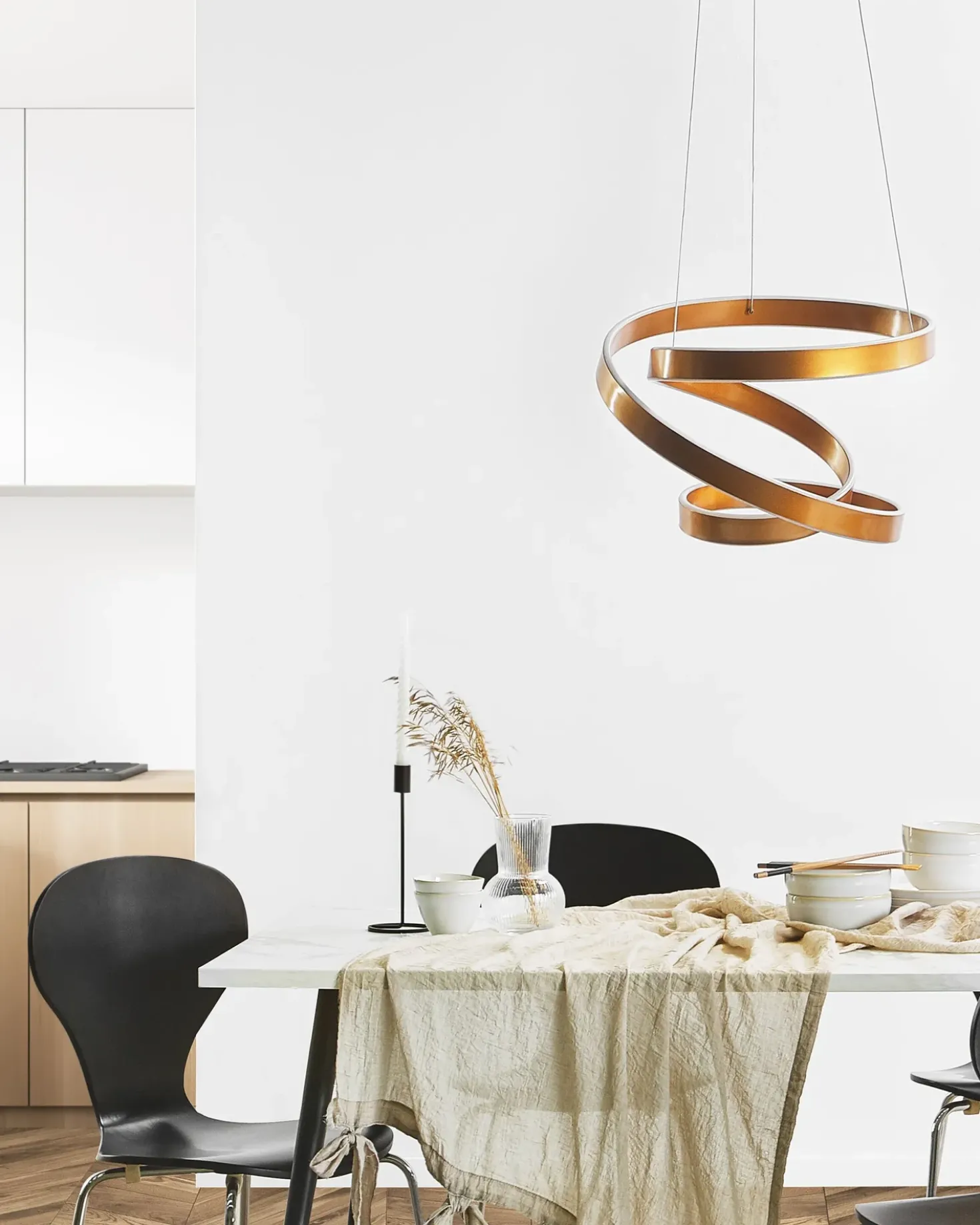 Lampadario a LED WANLI Metallo Oro