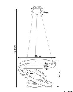 Lampadario a LED WANLI Metallo Oro
