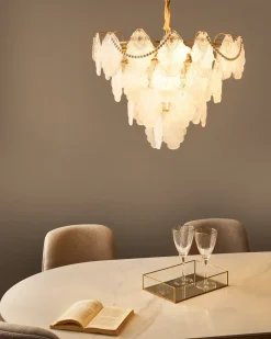 Lampadario ACARIGUA Vetro Ottone