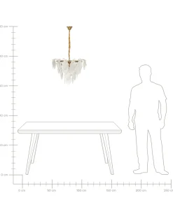 Lampadario ACARIGUA Vetro Ottone