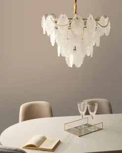 Lampadario ACARIGUA Vetro Ottone