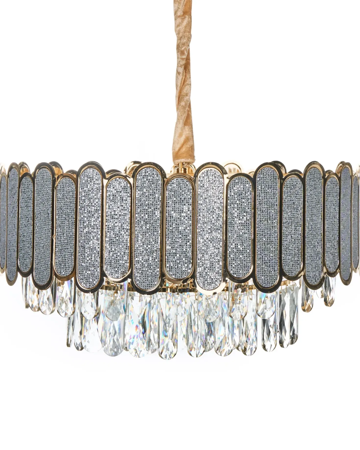 Lampadario AGUARICO Vetro Ottone