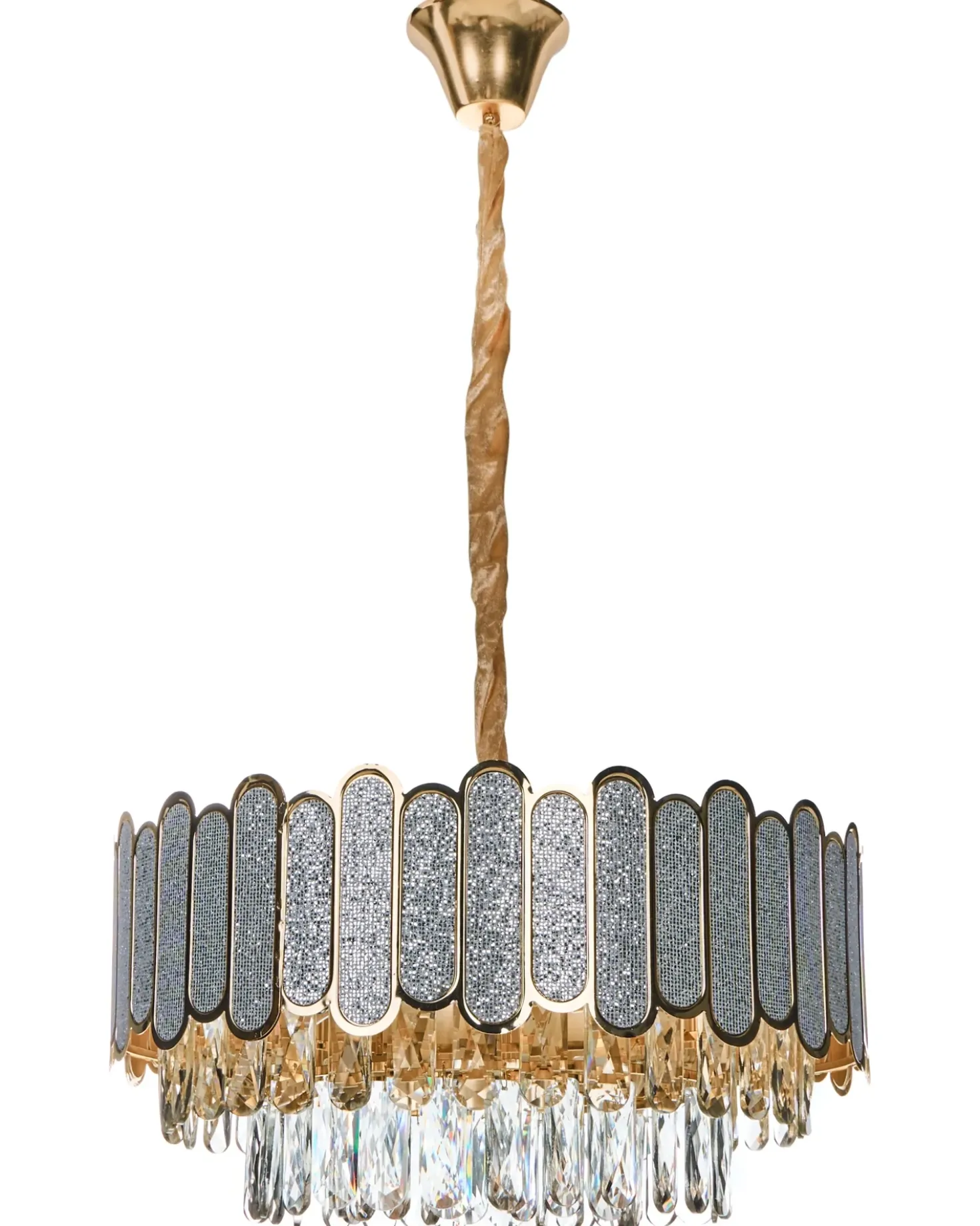 Lampadario AGUARICO Vetro Ottone