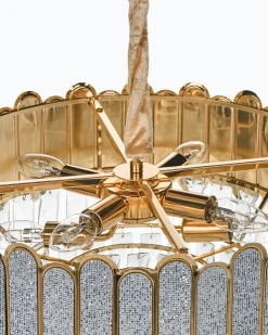 Lampadario AGUARICO Vetro Ottone