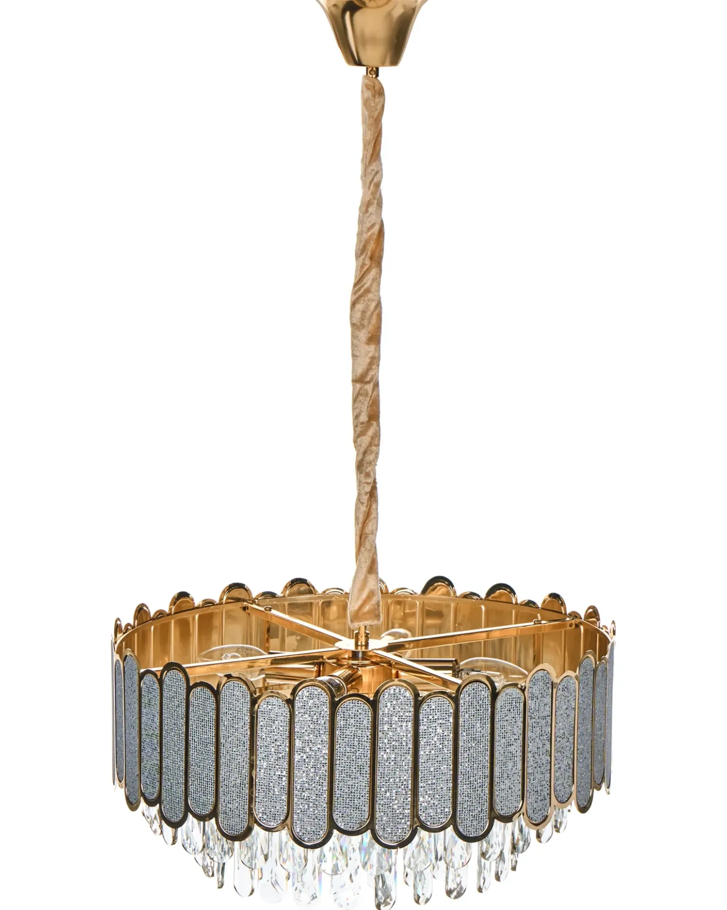 Lampadario AGUARICO Vetro Ottone