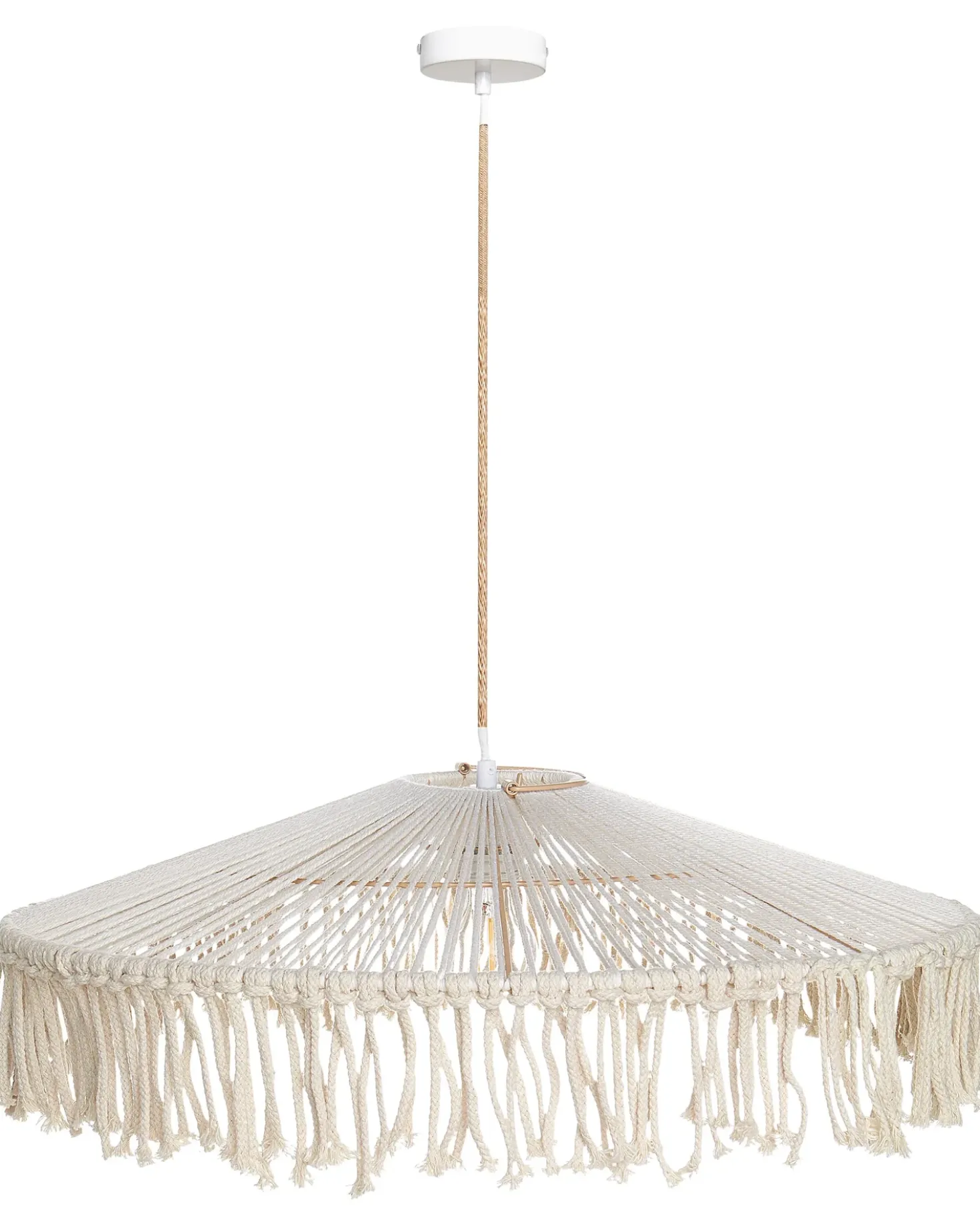 Lampadario AKOBO Corda di carta Beige