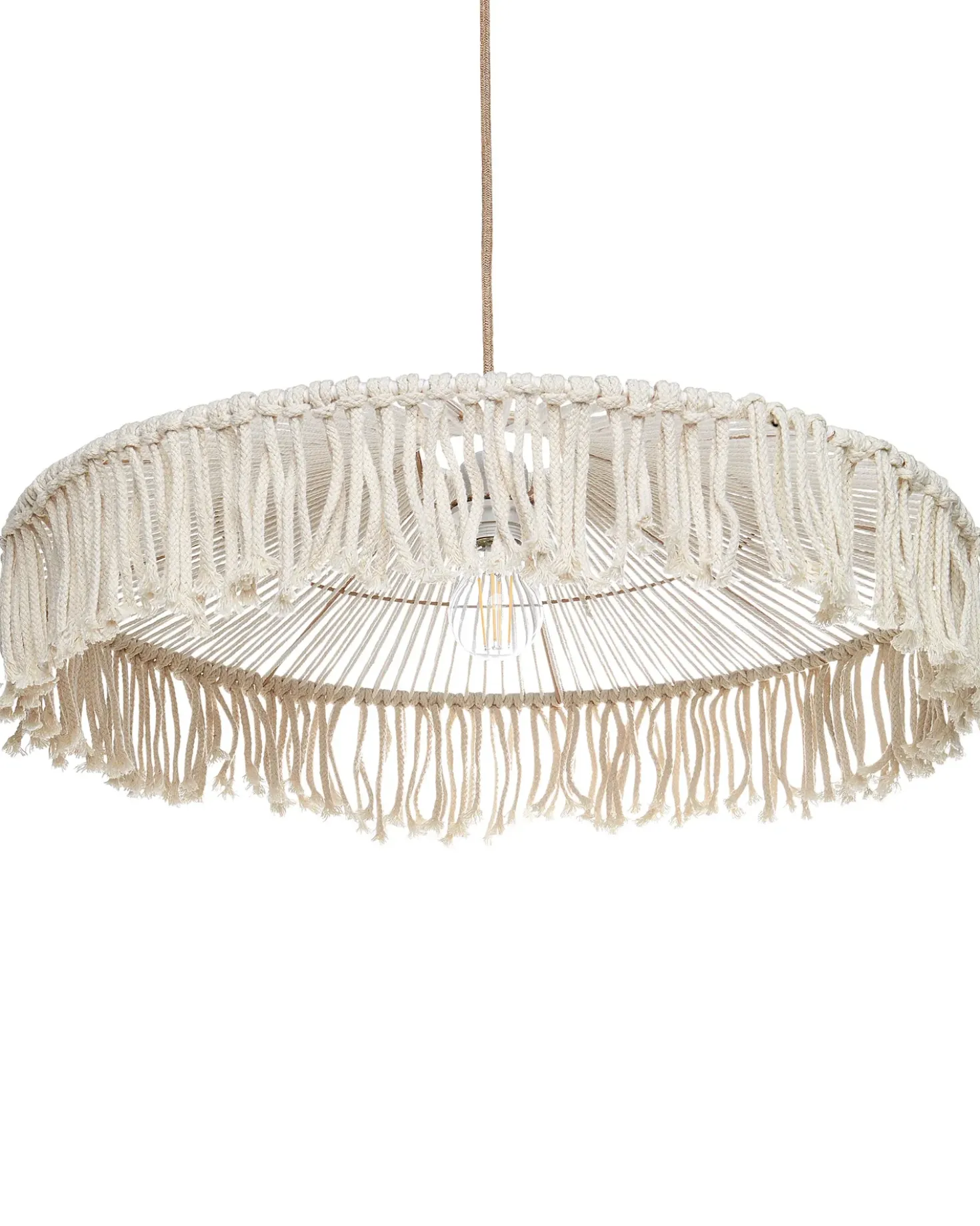 Lampadario AKOBO Corda di carta Beige