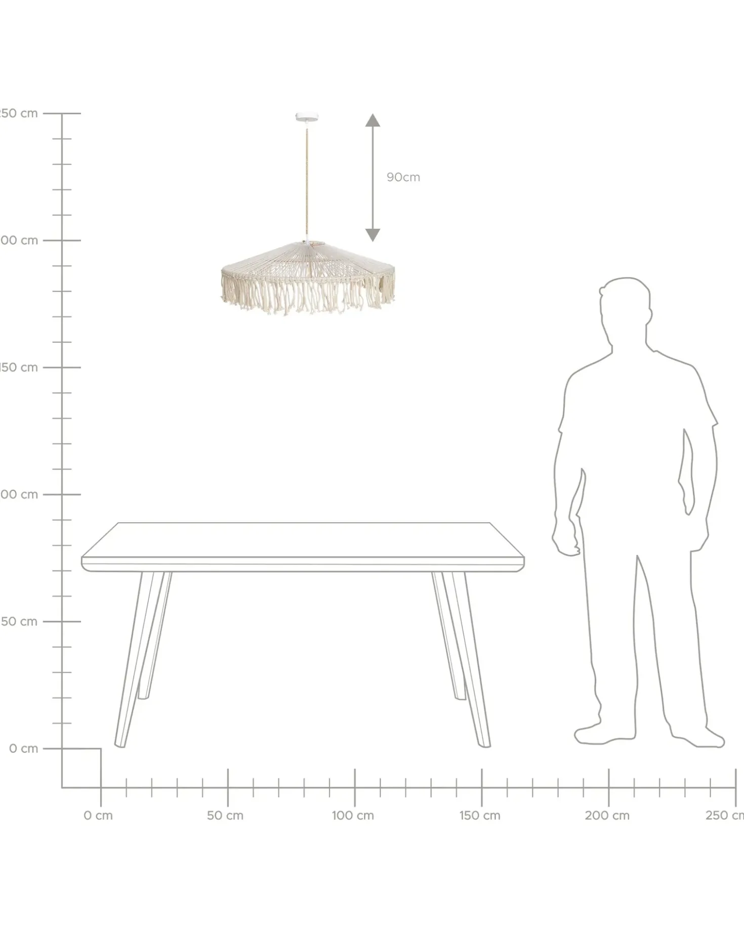 Lampadario AKOBO Corda di carta Beige