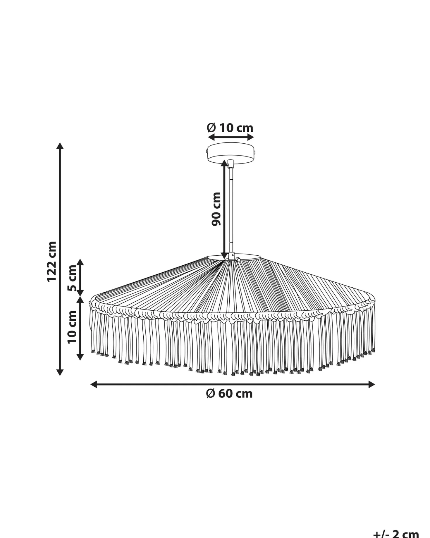 Lampadario AKOBO Corda di carta Beige