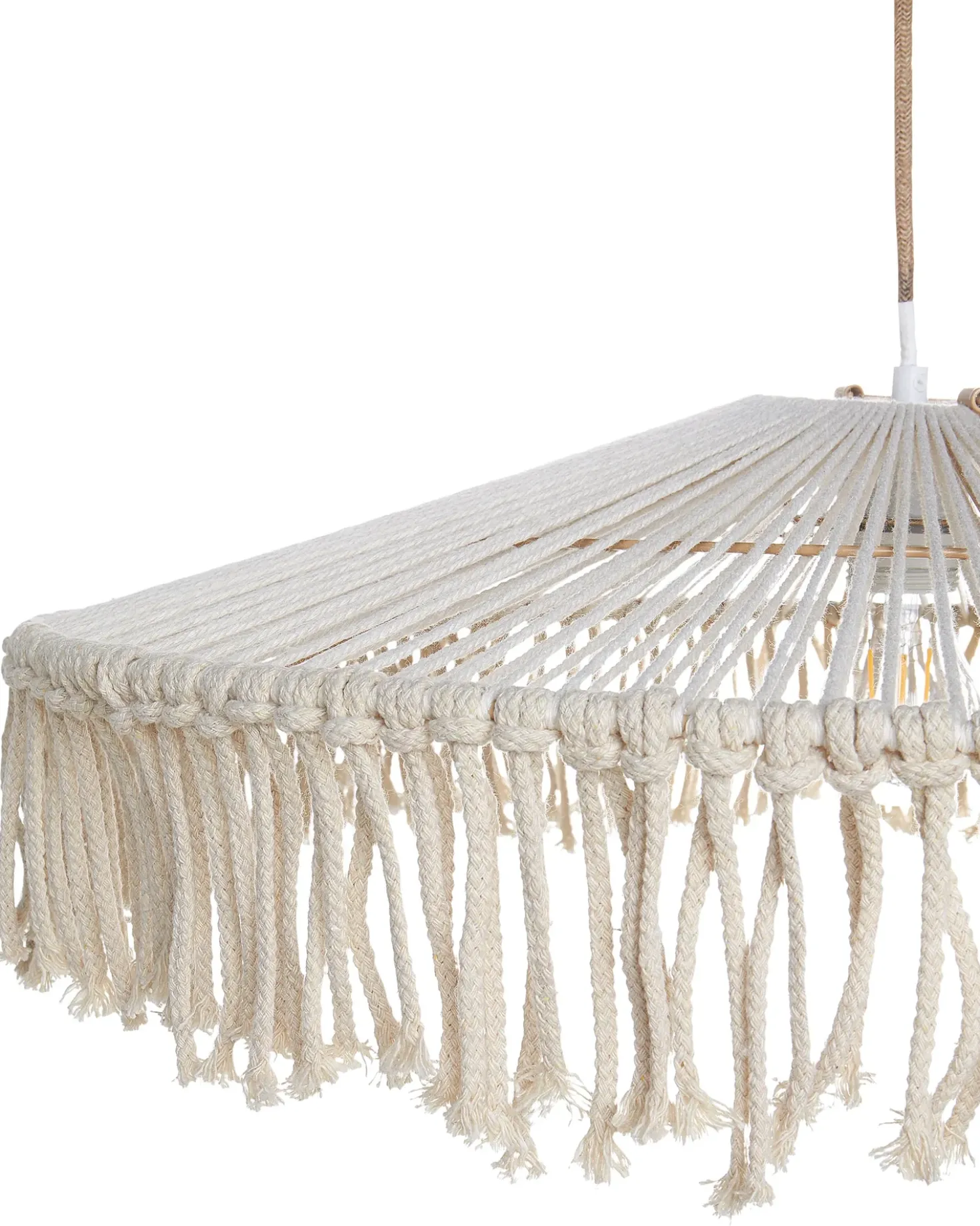 Lampadario AKOBO Corda di carta Beige