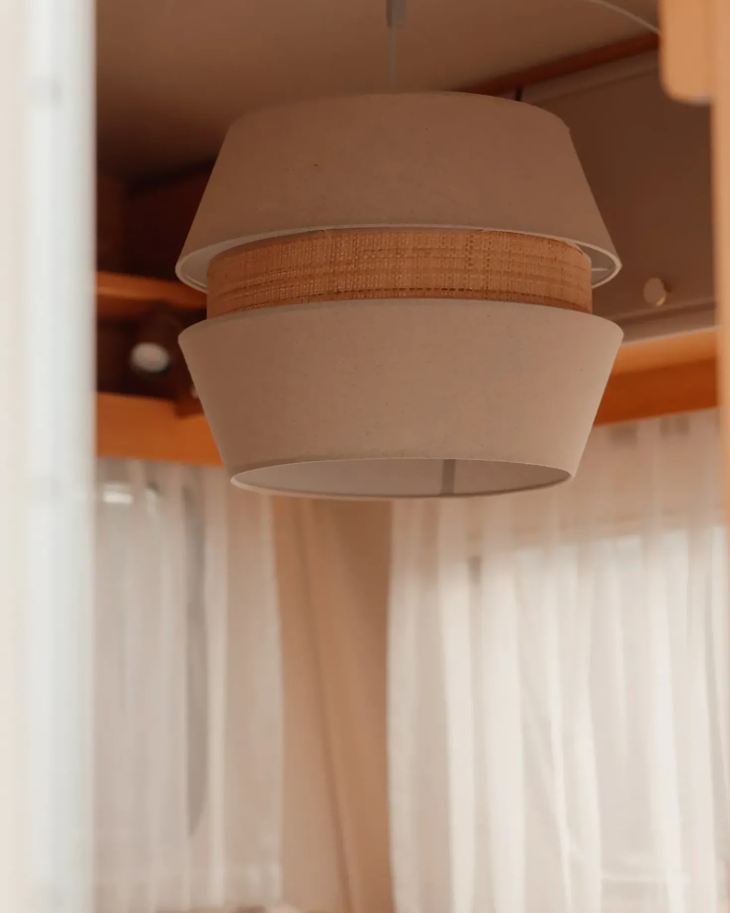 Lampadario ATOYAC Lino sintetico Beige