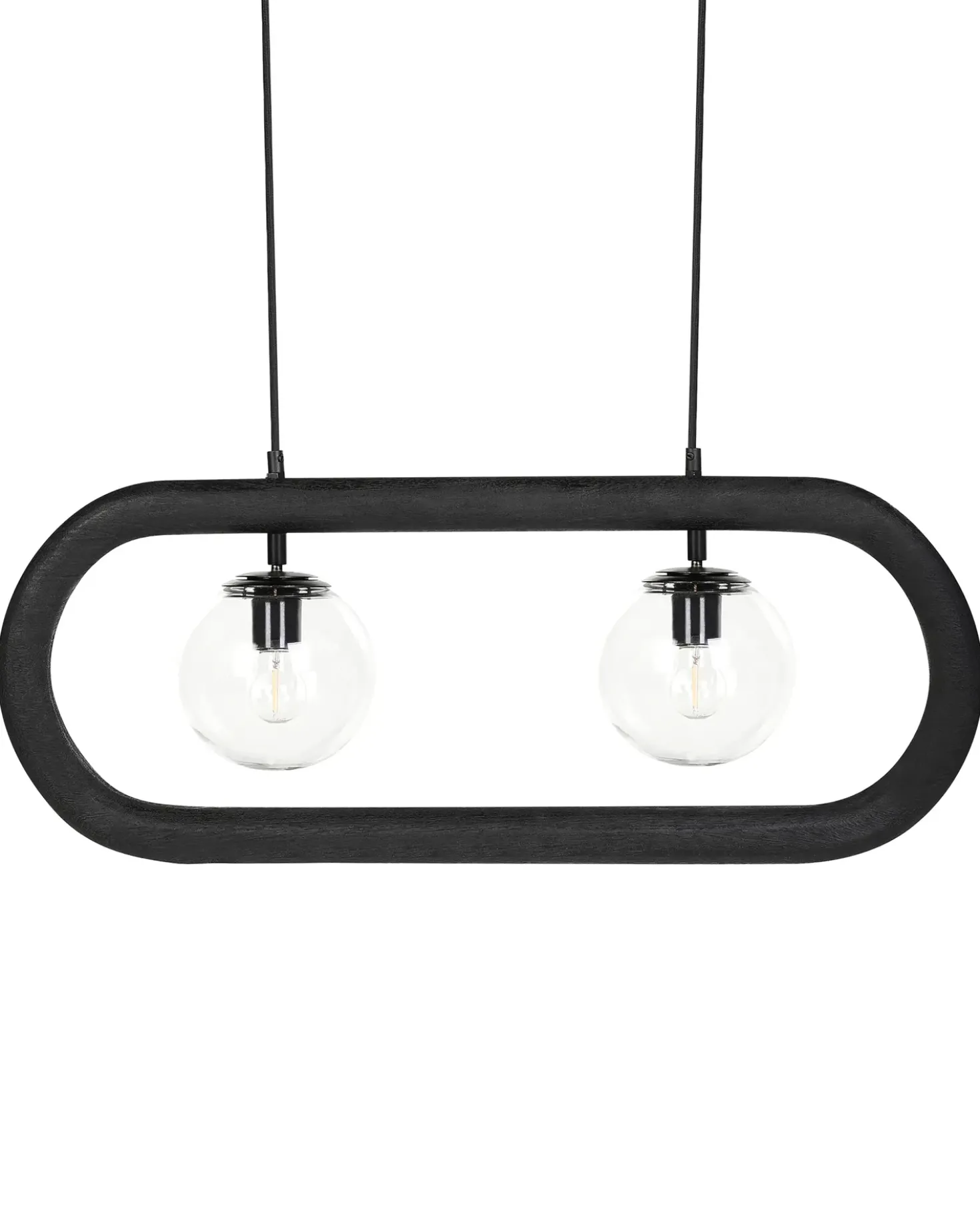 Lampadario AYENSU Legno di mango Nero
