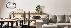 Lampadario AYENSU Legno di mango Nero