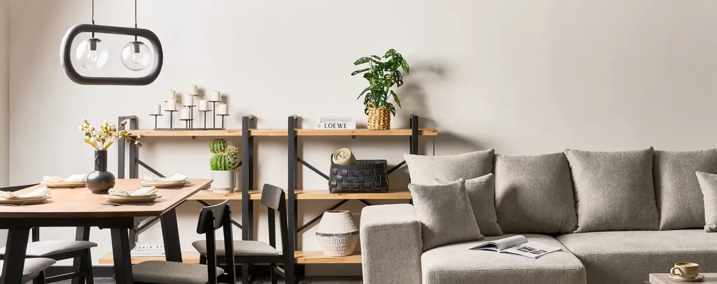 Lampadario AYENSU Legno di mango Nero