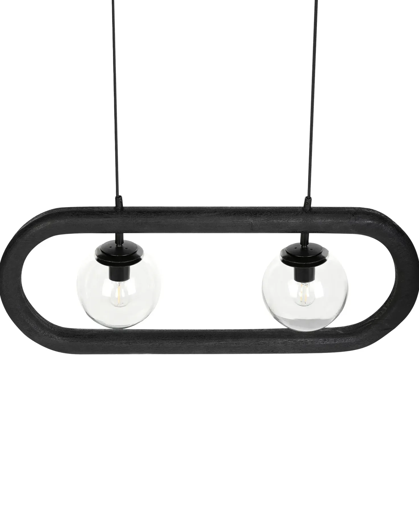Lampadario AYENSU Legno di mango Nero