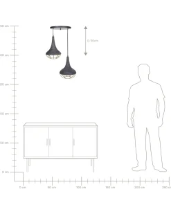 Lampadario BAGMATI Legno di mango Nero