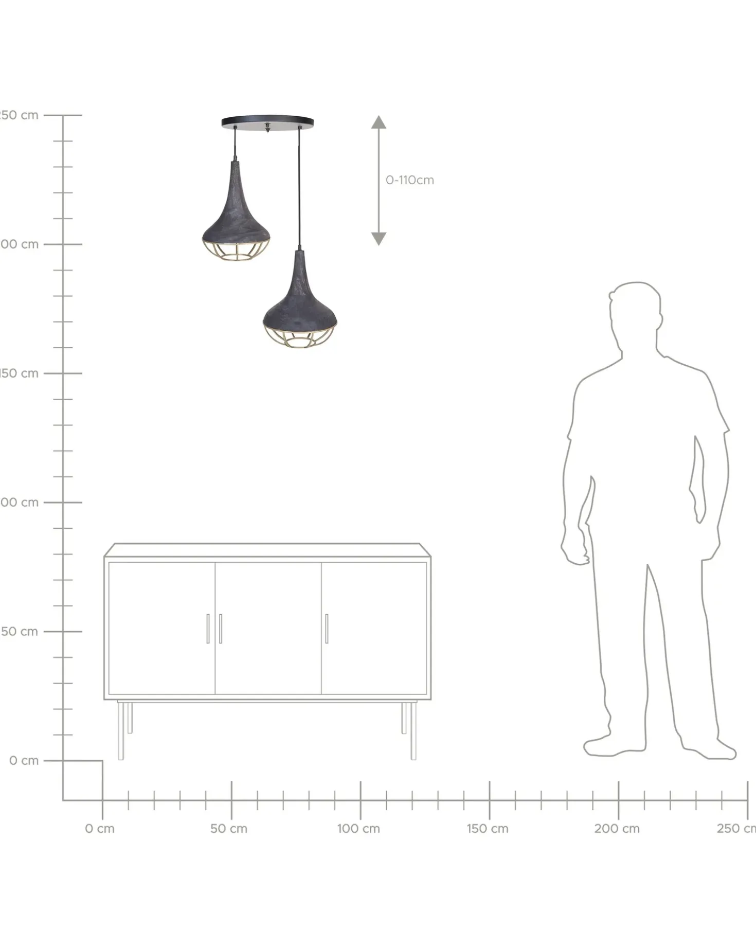 Lampadario BAGMATI Legno di mango Nero