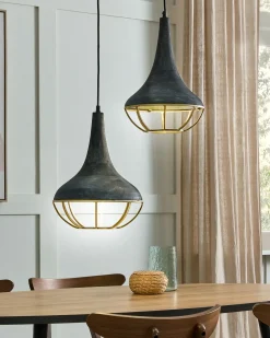 Lampadario BAGMATI Legno di mango Nero