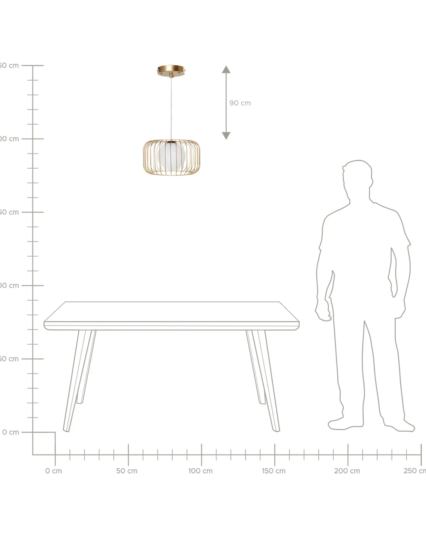 Lampadario BAIROA Metallo Oro