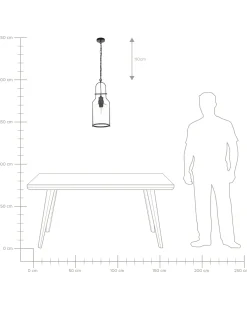 Lampadario BASHILO Metallo Nero