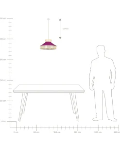 Lampadario BATALI Rattan Fucsia