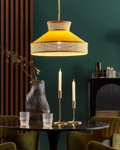 Lampadario BATALI Rattan Senape