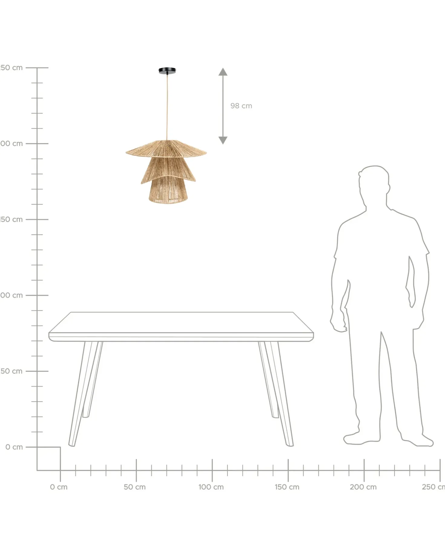 Lampadario BEDAS Iuta Naturale