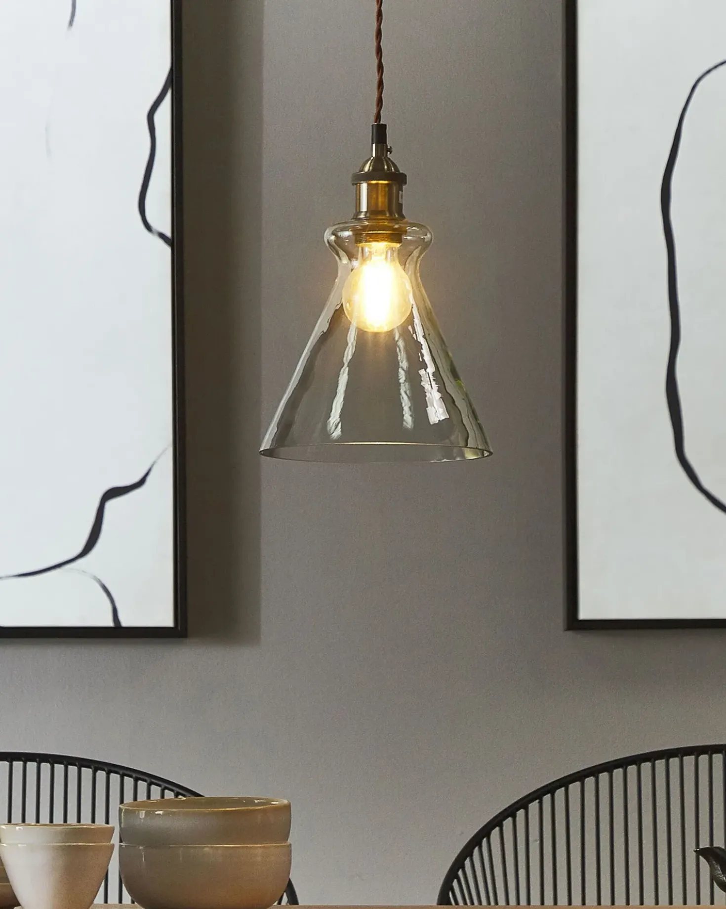 Lampadario BERGANTES Vetro Trasparente