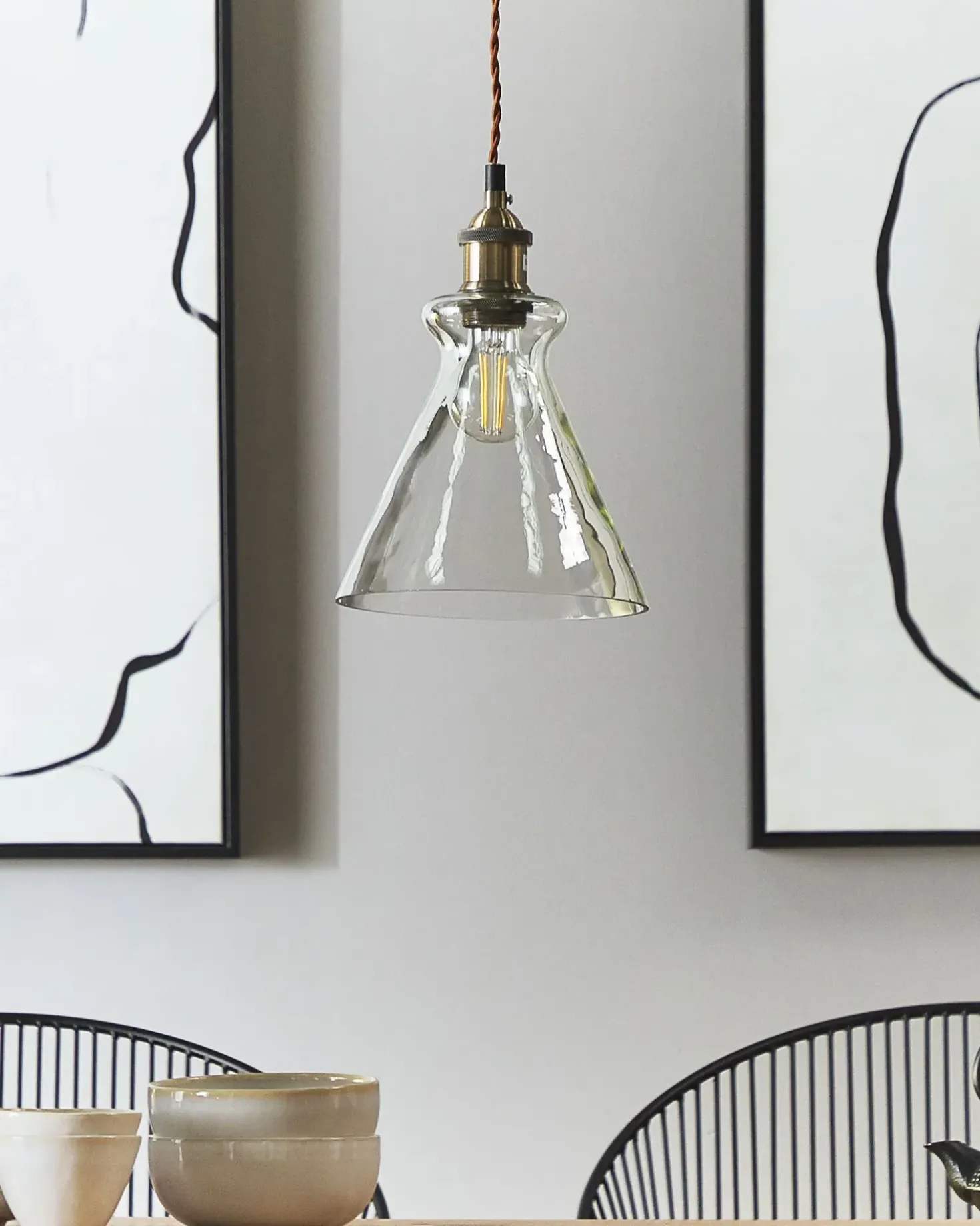 Lampadario BERGANTES Vetro Trasparente