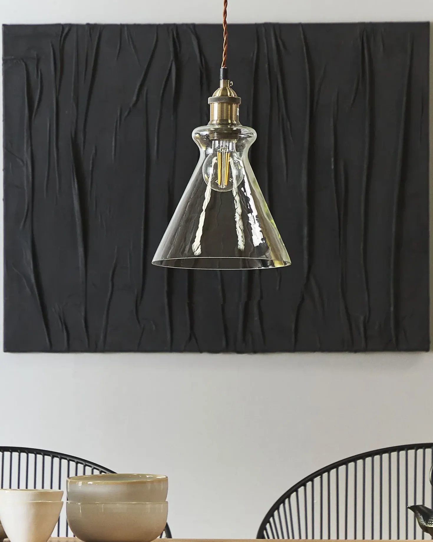 Lampadario BERGANTES Vetro Trasparente