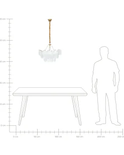 Lampadario BIGOTE Vetro Ottone