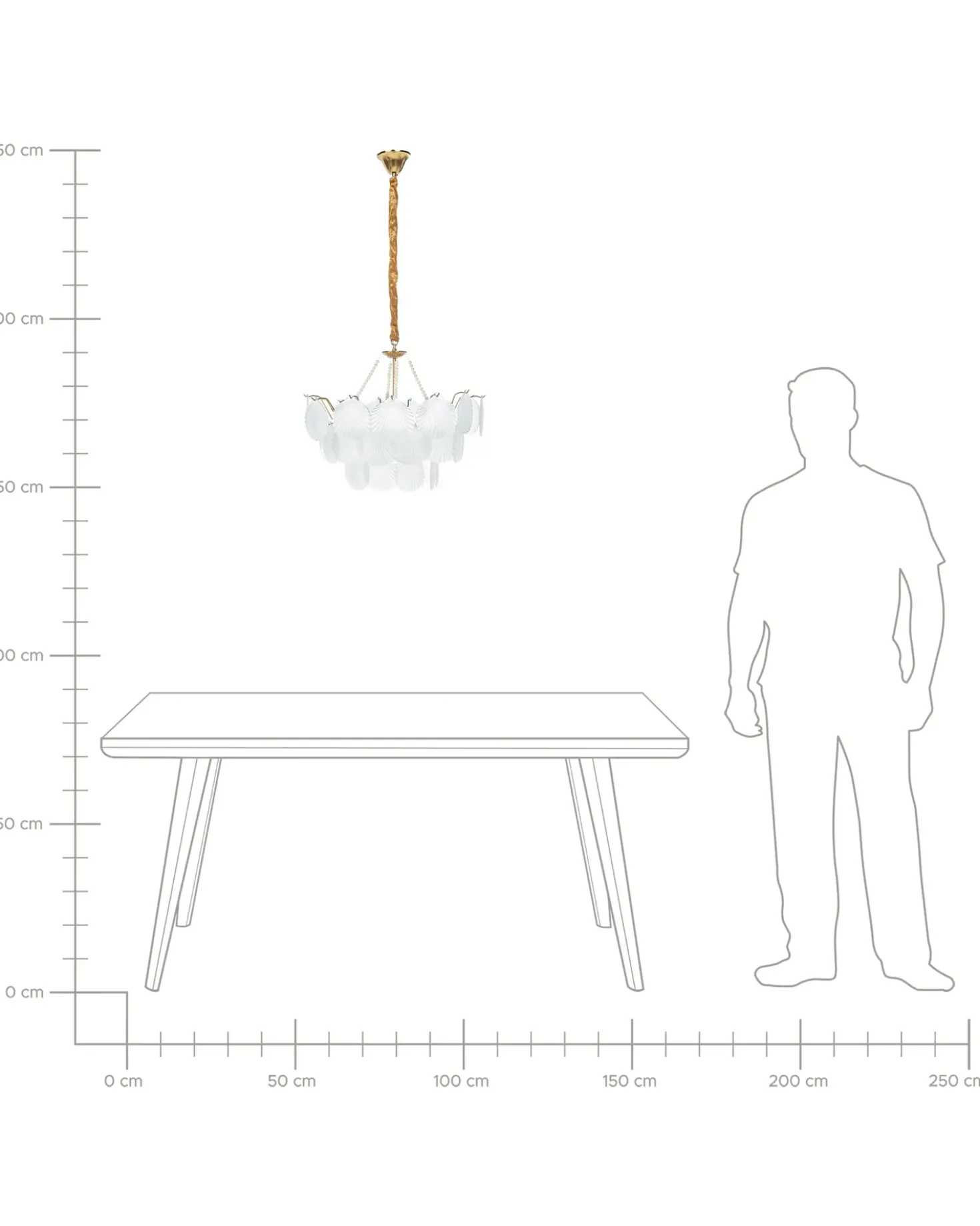 Lampadario BIGOTE Vetro Ottone